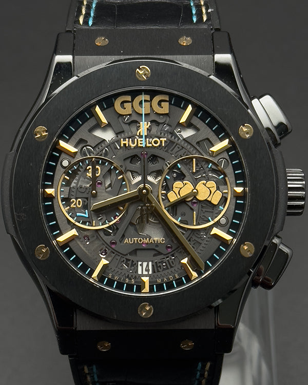 Hublot Classic Fusion Chronograph "Gennady Golovkin" L.E 45MM Skeleton Dial Leather Strap (525.CM.0189.LR.GGO17)