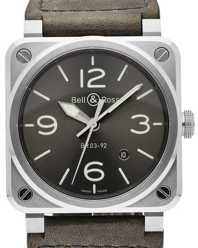 2024 Bell & Ross BR03-92 42MM Grey Dial Leather Strap (BR0392-GC3-ST/SCA)