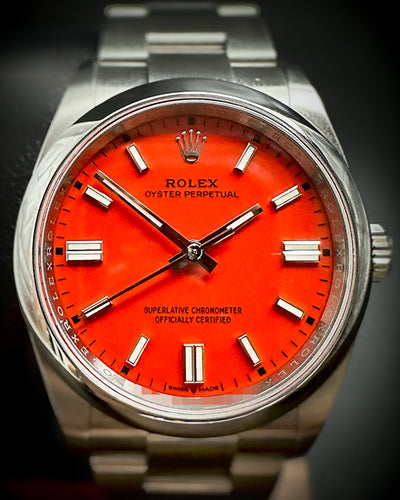 Rolex Oyster Perpetual 36MM Red Dial Oyster Bracelet (126000)