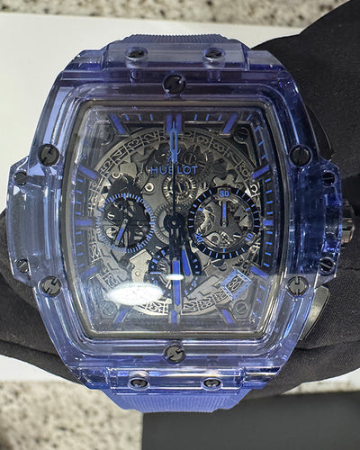 2022 Hublot Spirit of Big Bang "Blue Sapphire" L.E. 42MM Skeleton Dial Rubber Strap (641.JL.0190.RT)