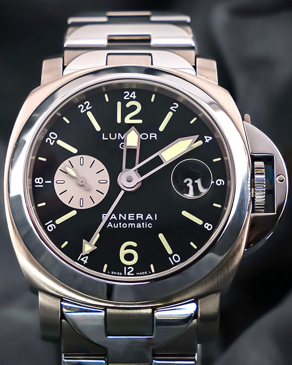 2009 Panerai Luminor GMT 44MM Black Dial Titanium Bracelet (PAM00161)