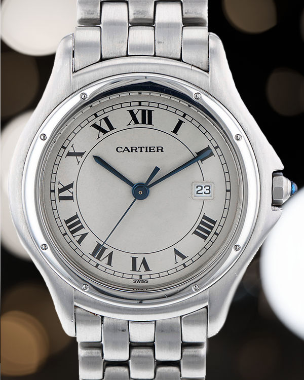 1992 Cartier Cougar XL 33MM Quartz White Dial Steel Bracelet (987904)