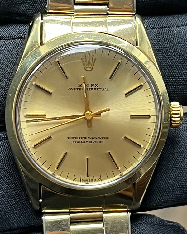 Rolex Oyster Perpetual 34MM Champagne Dial Oyster Bracelet (1024)