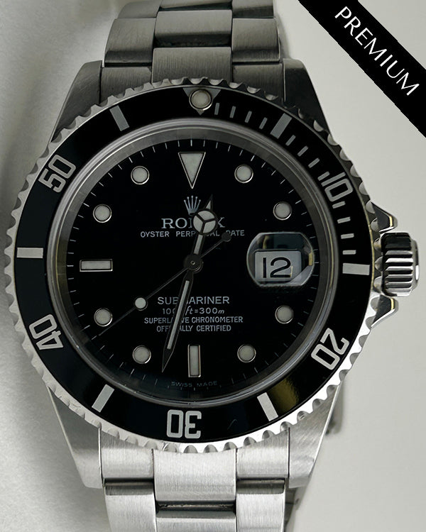 (F Serial) Rolex Submariner Date 40MM Black Dial Oyster Bracelet (16610)