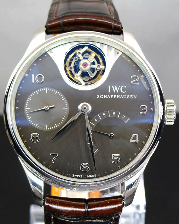 IWC Schaffhausen Portugieser Tourbillon "Mystère" L.E. 44.2MM Grey Dial Leather Bracelet (IW504207)