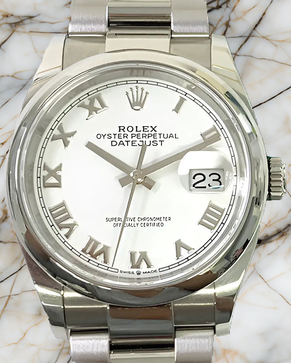 2021 Rolex Datejust 36MM White Dial Oyster Bracelet (126200)