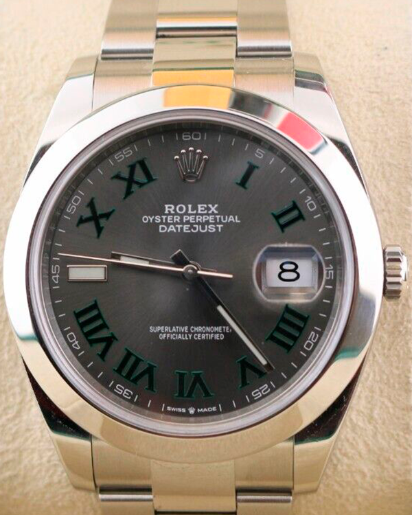 Rolex Datejust "Wimbledon" 41MM Slate Dial Steel Bracelet (126300)