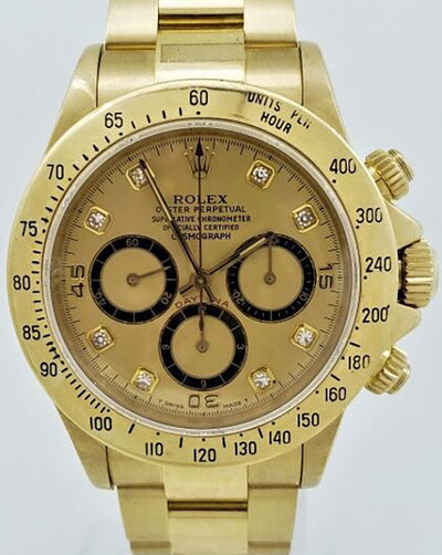 Rolex Cosmograph Daytona "Zenith" 40MM Champagne Dial Yellow Gold Oyster Bracelet (16528)