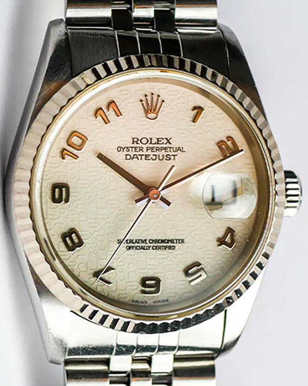 Rolex Datejust 36MM White "Jubilee Motif" Dial Jubilee Bracelet (16234)