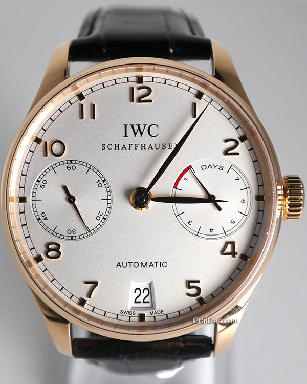 IWC Schaffhausen Portugieser 42MM Silver Dial Leather Strap (IW500101)