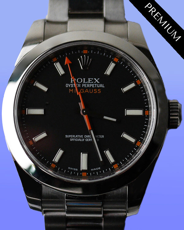 2011 (V Serial) Rolex Milgauss 40MM Black Dial Oyster Bracelet (116400)