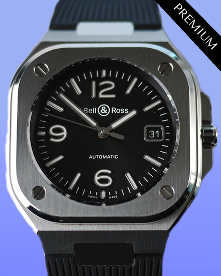 Bell & Ross BR 05 40MM Black Dial Rubber Strap (BR05A-BL-ST/SST)