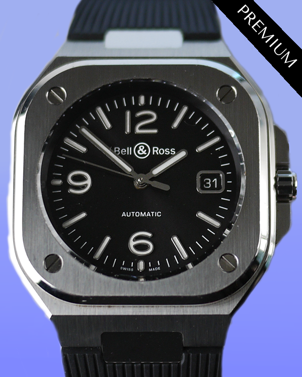 Bell & Ross BR 05 40MM Black Dial Rubber Strap (BR05A-BL-ST/SST)