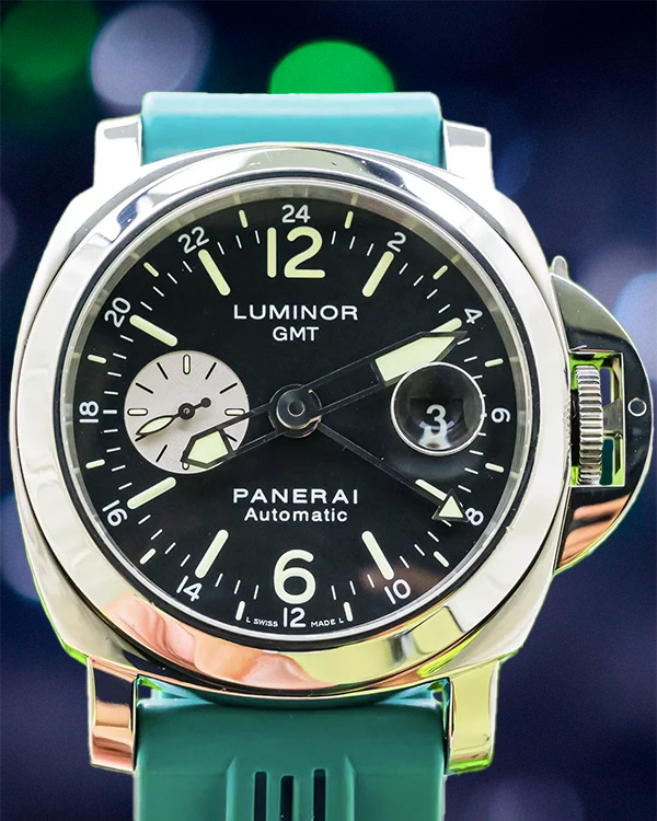 Panerai Luminor GMT Automatic 44MM Black Dial Rubber Strap (PAM00088)