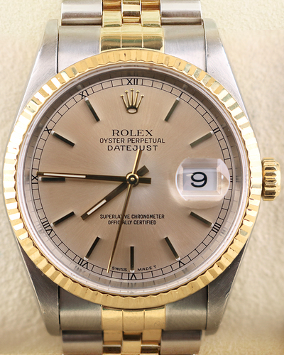 1997 (U Serial) Rolex Datejust 36MM Silver Dial Two-Tone Jubilee Bracelet (16233)