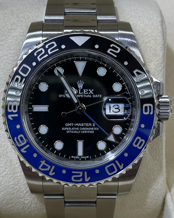 Rolex GMT-Master II "Batman" 40MM Black Dial Steel Bracelet (116710BLNR)