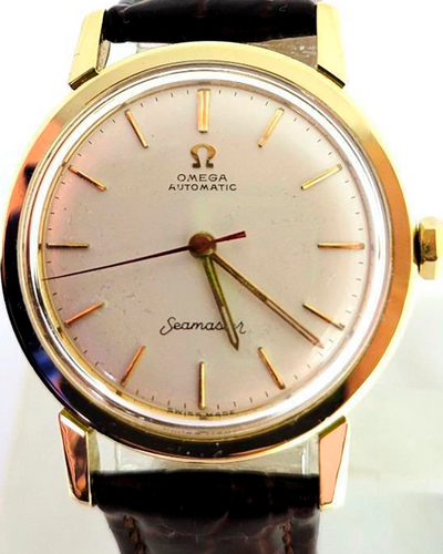 Omega Seamaster Vintage 34MM Off-White Dial Leather Strap (2984)