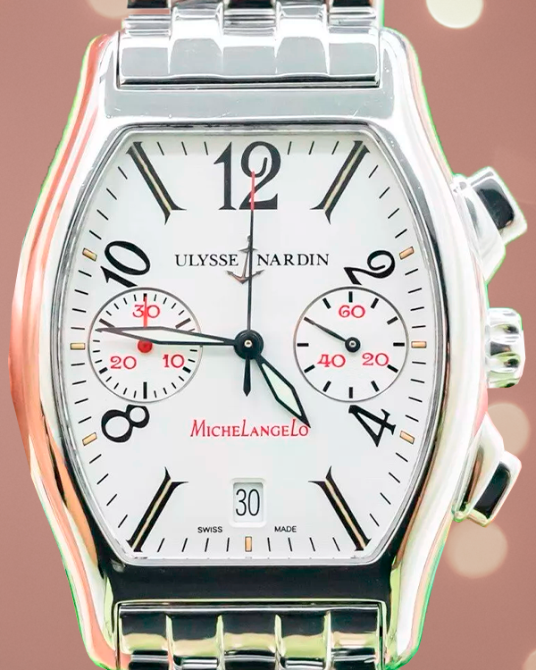 2001 Ulysse Nardin Michelangelo 35MM Silver Dial Steel Bracelet (563-42)