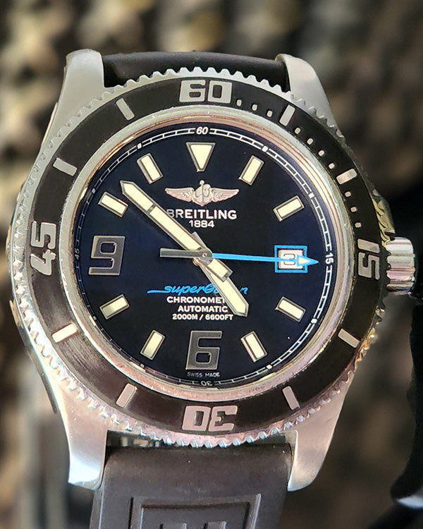 2011 Breitling Superocean 44MM Black Dial Rubber Strap (A1739102/BA79)