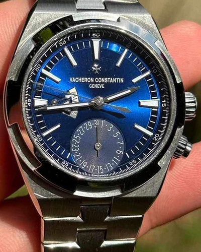 2019 Vacheron Constantin Overseas Dual Time GMT 41MM Blue Dial Steel Bracelet (7900V/110A-B334)