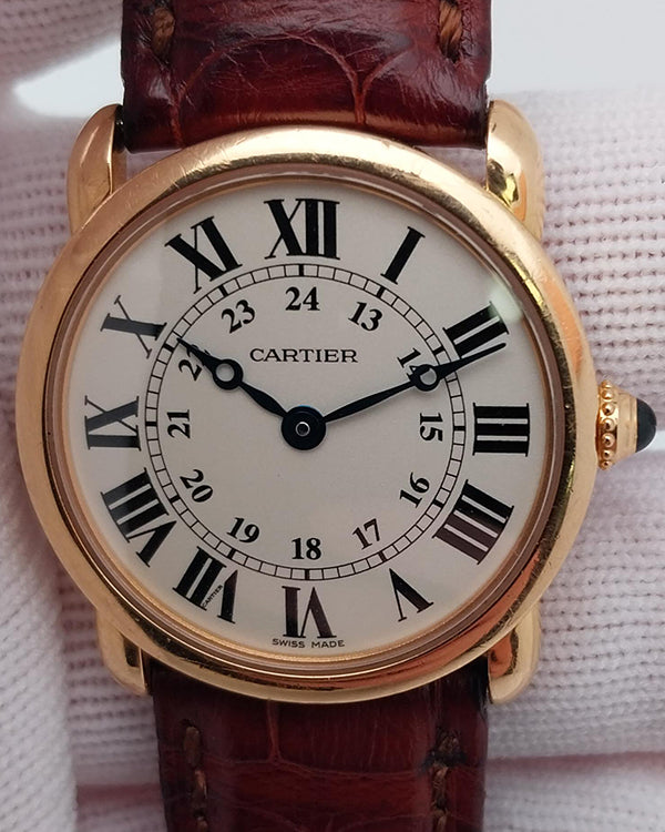 Cartier Ronde De Cartier Louis De Cartier 29MM Quartz White Dial Aftermarket Leather Strap (2886)