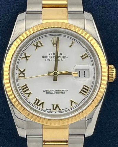 Rolex Datejust 36MM White Dial Two-Tone Bracelet (116233)