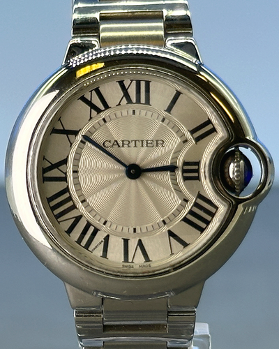 Cartier Ballon Bleu De Cartier 33MM Silver Dial Steel Bracelet (W6920071)
