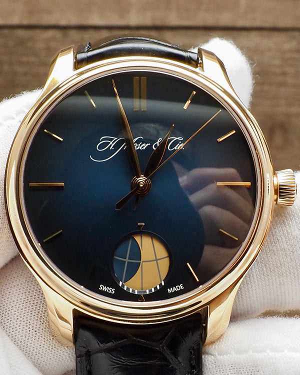 H. Moser & Cie Endeavour 41MM Blue Dial Leather Strap (348.901)