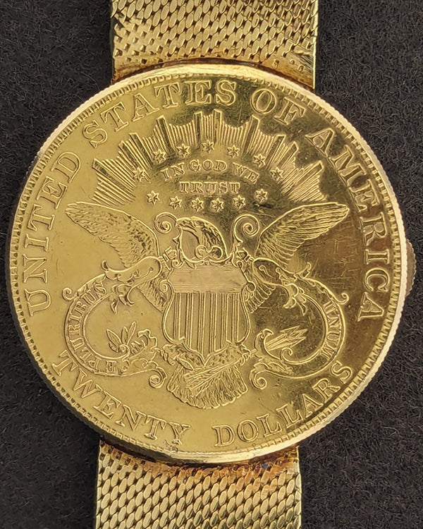 Corum 1904 US $20 Gold Liberty Coin 35MM Champagne Dial Yellow Gold Bracelet (1904)