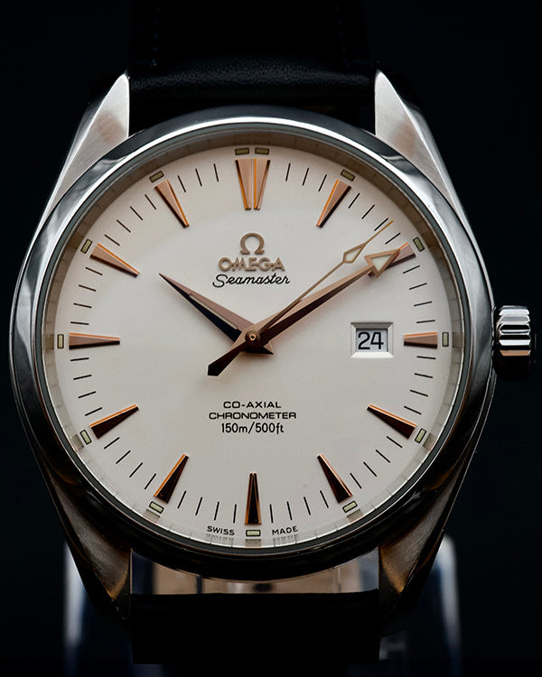 Omega Seamaster Aqua Terra 42.2MM White Dial Aftermarket Leather Strap (2502.34)