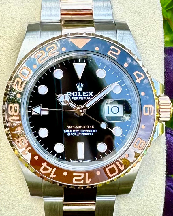 2021 Rolex GMT-Master II "Rootbeer" 40MM Black Dial Two-Tone Oyster Bracelet (126711CHNR)