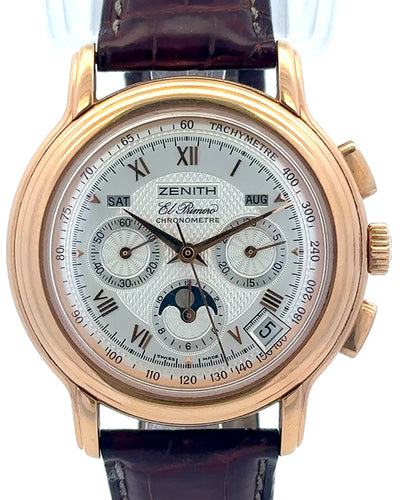 2000 Zenith El Primero Chronomaster 40MM Silver Dial Leather Strap (17.0240.410)