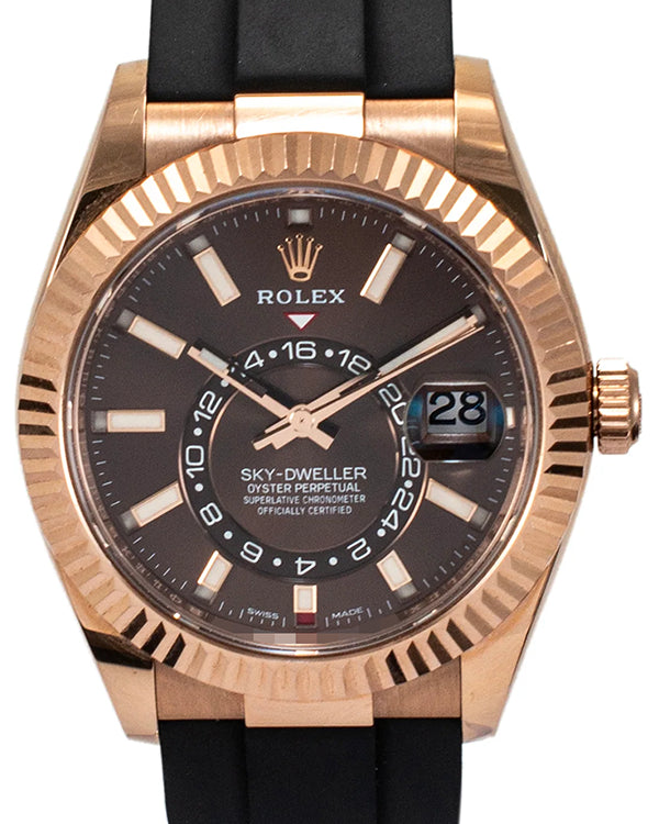 2022 Rolex Sky-Dweller 42MM Chocolate Dial Oysterflex Strap (326235)