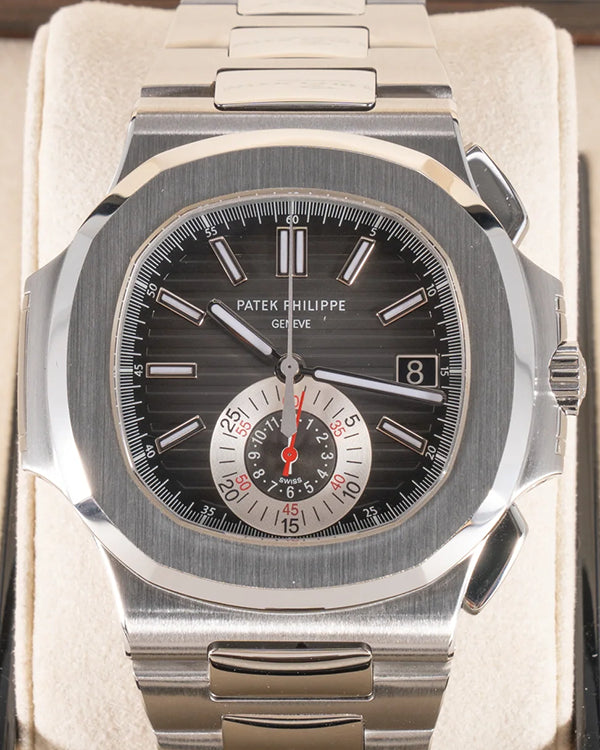 2011 Patek Philippe Nautilus 40.5MM Dark Grey Ombre Dial Steel Bracelet (5980/1A-014)