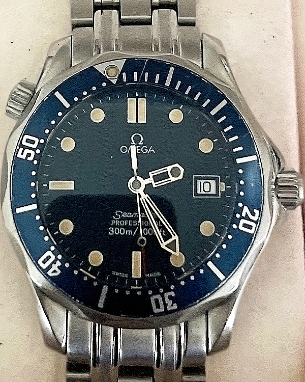 No Reserve - Omega Seamaster 300M 36.25MM Quartz Blue Dial Aftermarket Steel Bracelet (2561.80.00)