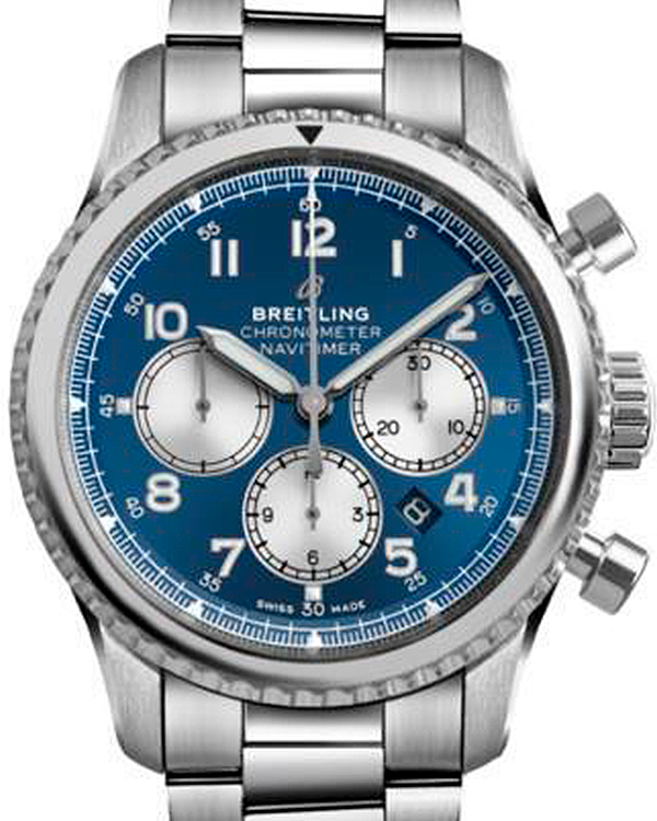 Breitling Navitimer 08 B01 43MM Blue Dial Steel Bracelet (AB0117131C1A1)