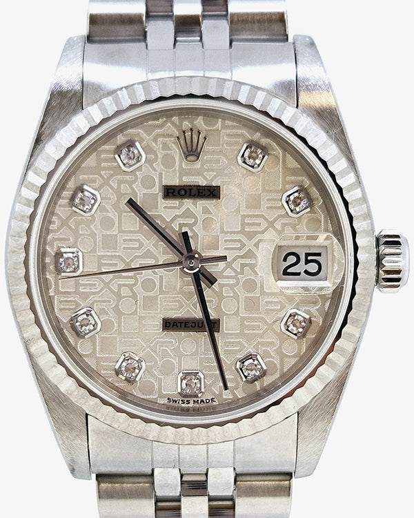 Rolex Datejust 31MM Silver "Anniversary" Dial Steel Jubilee Bracelet (78274)