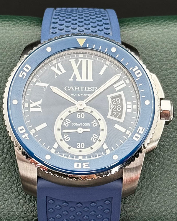 Cartier Calibre de Cartier Diver 42MM Blue Dial Rubber Strap (WSCA0011)