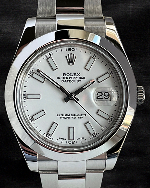 2016 Rolex Datejust II 41MM White Dial Steel Bracelet (116300)