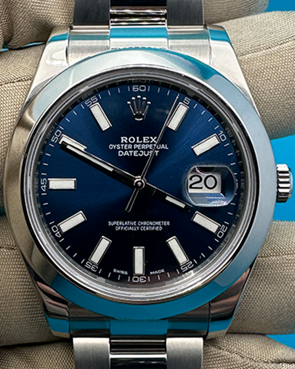 2016 Rolex Datejust II 41MM Blue Dial Steel Bracelet (116300)