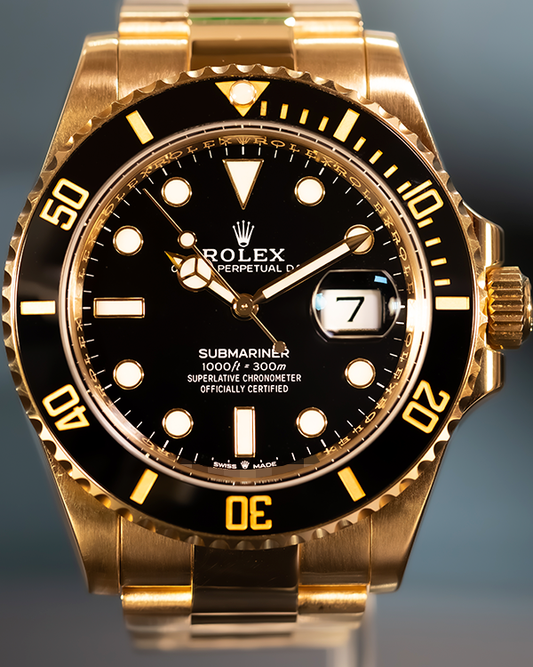 2022 Rolex Submariner Date 41MM Black Dial Yellow Gold Oyster Bracelet (126618LN)