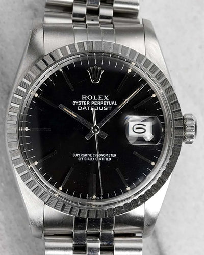 Rolex Datejust 36MM Black Dial Steel Jubilee Bracelet (16030)