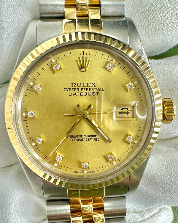 Rolex Datejust 36MM Champagne Dial Two-Tone Jubilee Bracelet (16013)