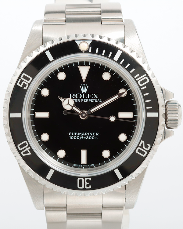 1990 (E Serial) Rolex Submariner No-Date Vintage 40MM Black Dial Oyster Bracelet (14060)