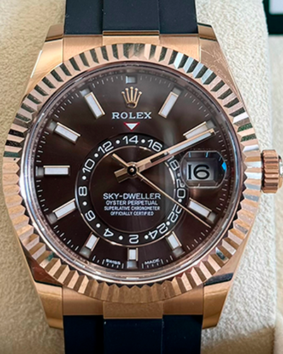 2021 Rolex Sky-Dweller 42MM Chocolate Dial Oysterflex Strap (326235)