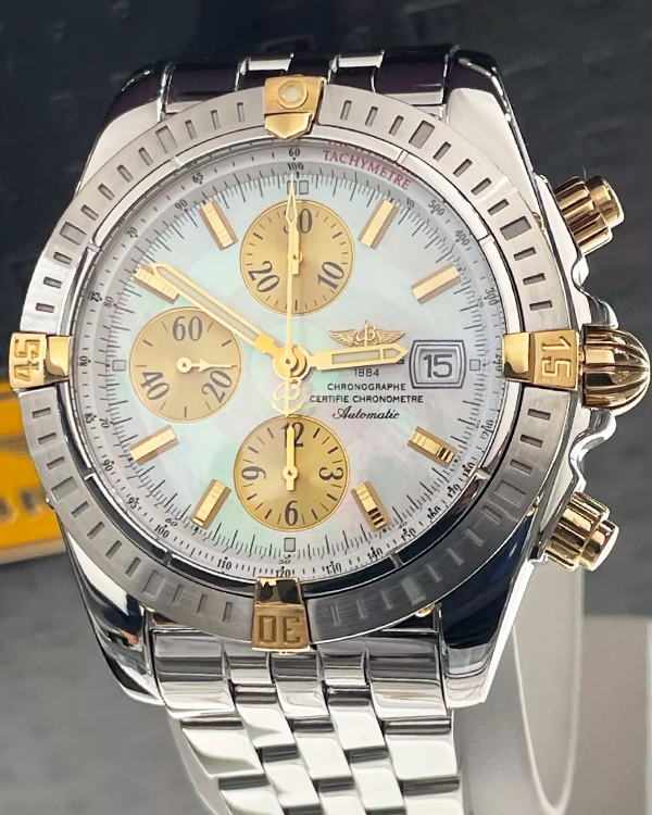 Breitling Chronomat Evolution 44MM Mother Of Pearl Dial Steel Bracelet (B13356)