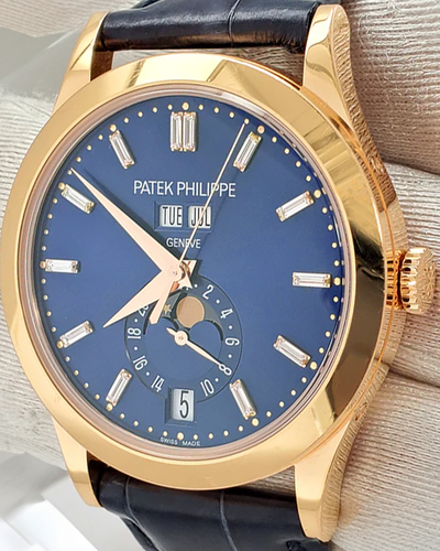 2021 Patek Philippe Annual Calendar Complications 38.5MM Blue Dial Leather Strap (5396R-015)