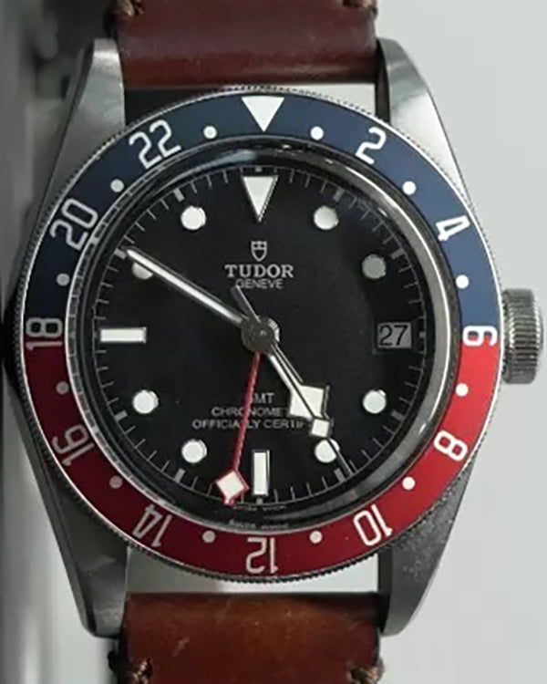 2021 Tudor Black Bay GMT "Pepsi" 41MM Black Dial Leather Strap (79830RB)