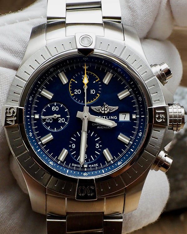 Breitling Avenger Chronograph 45MM Blue Dial Steel Bracelet (A13317)