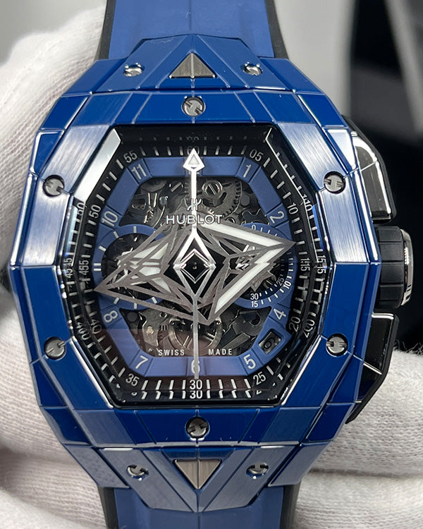 2024 Hublot Spirit of Big Bang "Sang Bleu" L.E. 42MM Skeleton Dial Rubber Strap (648.EX.0151.RX.MXM24)